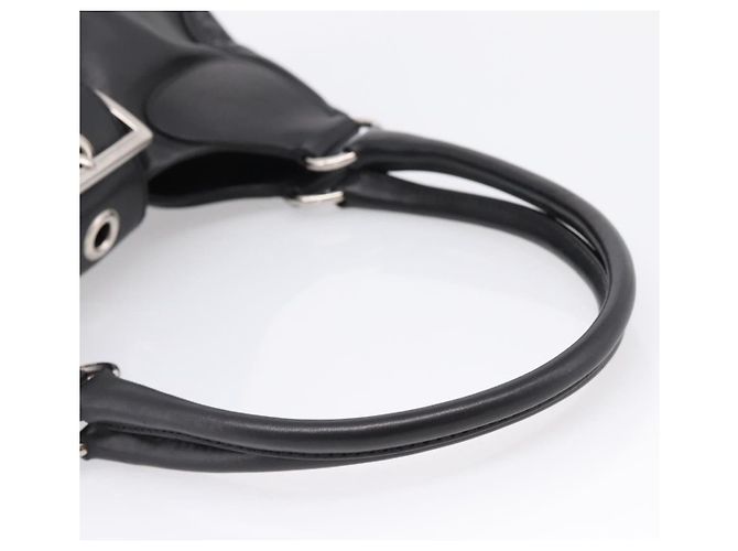 PRADA Schultertasche Leder Schwarz Silber - Ansicht 7