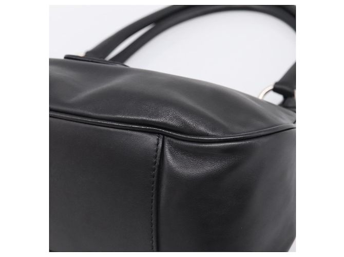 PRADA Schultertasche Leder Schwarz Silber - Ansicht 9