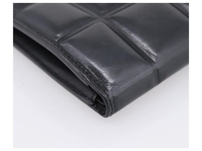 Bottega Veneta Padded Compact Wallet Leather Black Gold Tone - vista 16