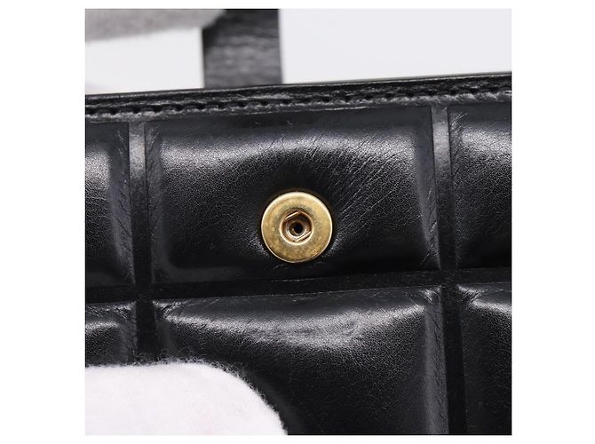 Bottega Veneta Padded Compact Wallet Leather Black Gold Tone - vista 9