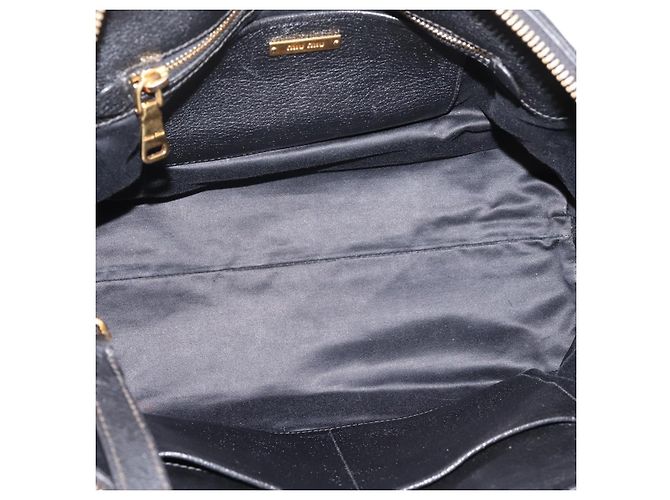 Miu Miu Hand Bag Leather 2way Black Gold - vista 11