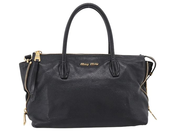 Miu Miu Hand Bag Leather 2way Black Gold - vista 13
