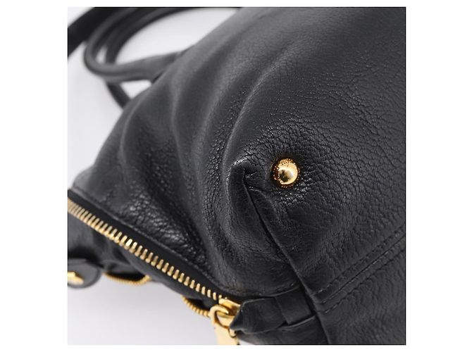 Miu Miu Hand Bag Leather 2way Black Gold - vista 18