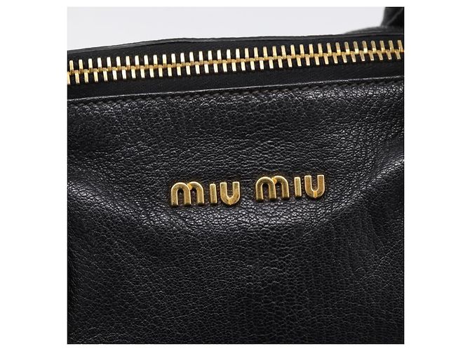Miu Miu Hand Bag Leather 2way Black Gold - vista 20