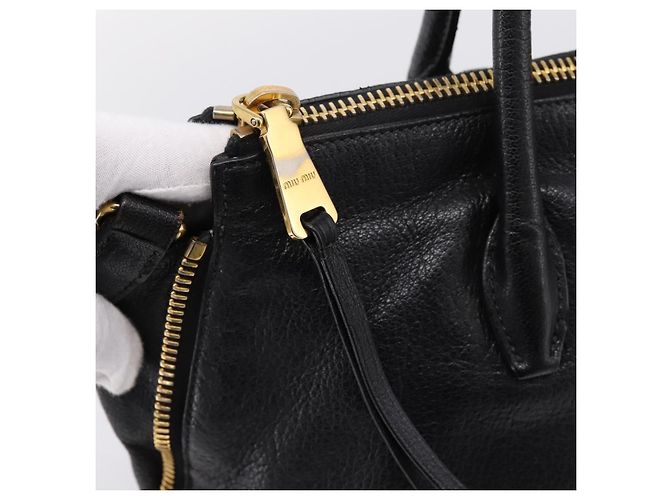 Miu Miu Hand Bag Leather 2way Black Gold - vista 21