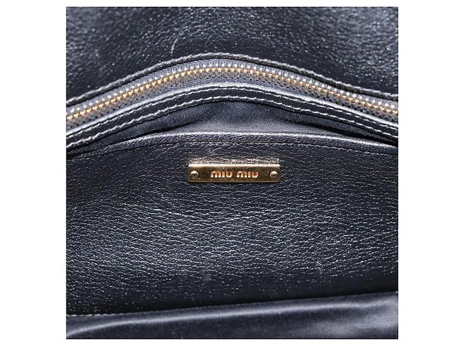 Miu Miu Hand Bag Leather 2way Black Gold - vista 22
