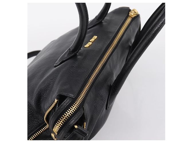 Miu Miu Hand Bag Leather 2way Black Gold - vista 6