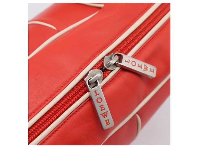 LOEWE Hand Bag Leather Red Silver - vista 10