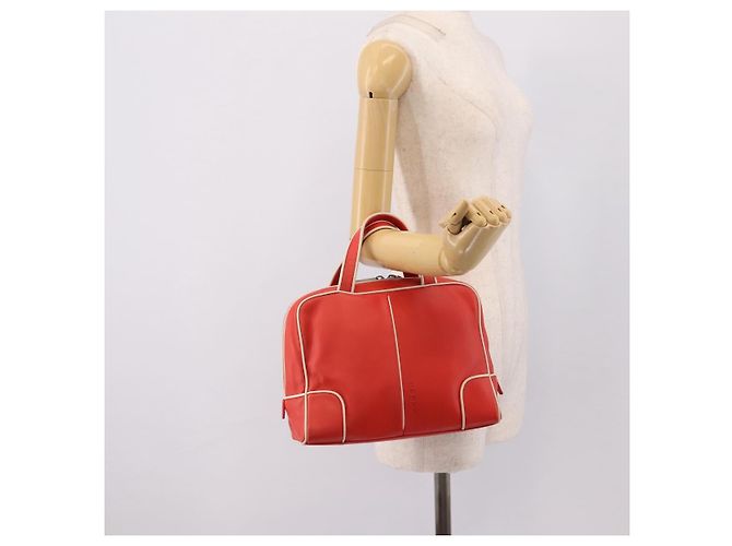 LOEWE Hand Bag Leather Red Silver - vista 23