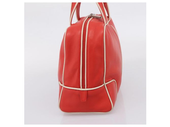 LOEWE Hand Bag Leather Red Silver - vista 4