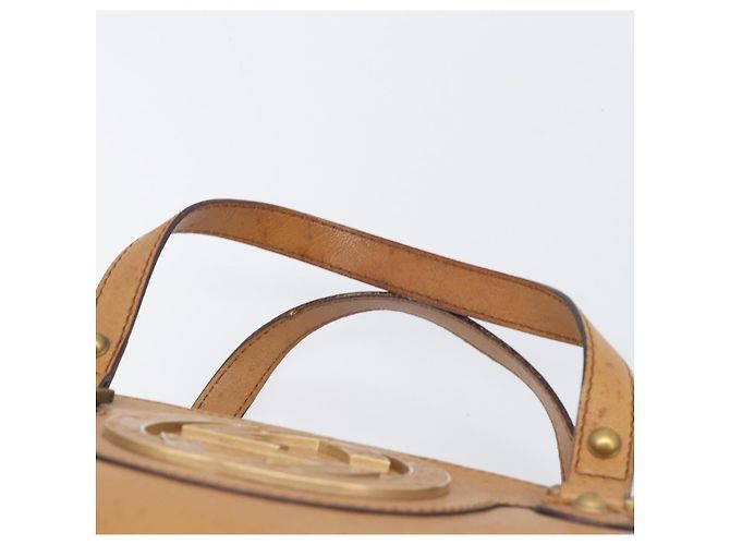 GUCCI Interlocking Hand Bag Leather Brown Gold 121551 - vista 14
