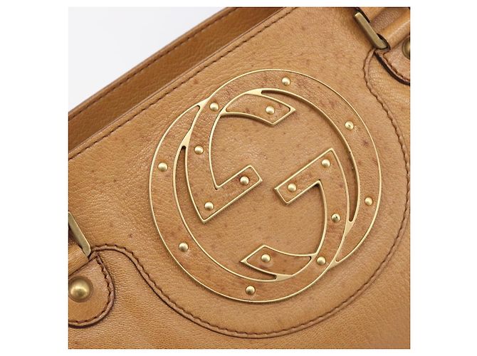 GUCCI Interlocking Hand Bag Leather Brown Gold 121551 - vista 19
