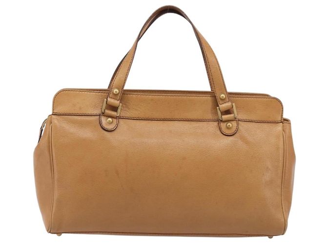 GUCCI Interlocking Hand Bag Leather Brown Gold 121551 - vista 2