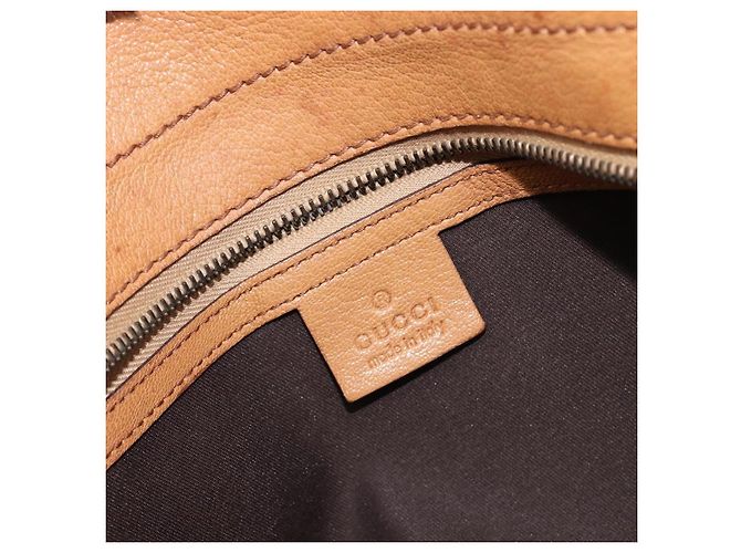 GUCCI Interlocking Hand Bag Leather Brown Gold 121551 - vista 21
