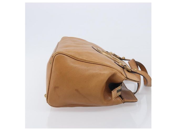 GUCCI Interlocking Hand Bag Leather Brown Gold 121551 - vista 3