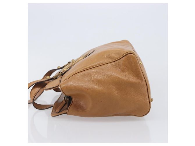 GUCCI Interlocking Hand Bag Leather Brown Gold 121551 - vista 4