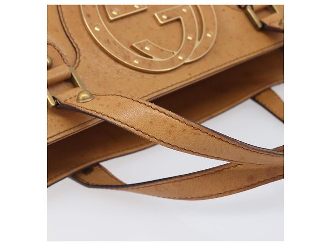 GUCCI Interlocking Hand Bag Leather Brown Gold 121551 - vista 8