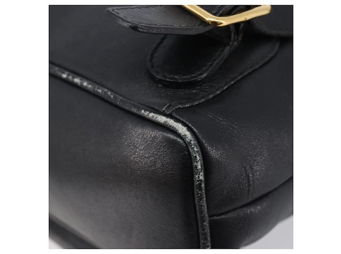 GUCCI Bamboo Backpack Leather Black Gold Tone 003 2034 0030 - vista 17
