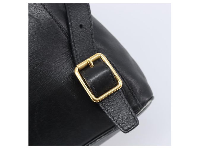 GUCCI Bamboo Backpack Leather Black Gold Tone 003 2034 0030 - vista 19