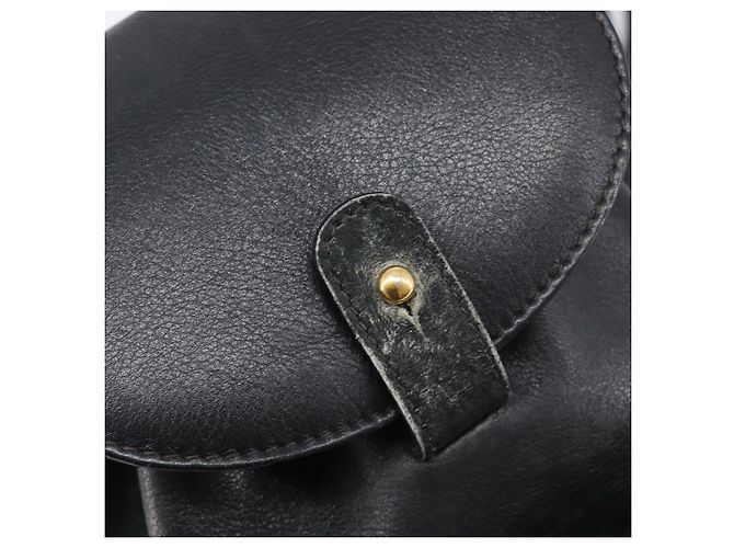 GUCCI Bamboo Backpack Leather Black Gold Tone 003 2034 0030 - vista 20