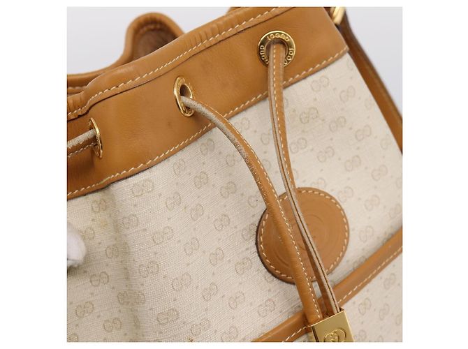 GUCCI Micro GG Supreme Shoulder Bag PVC White Gold - vista 10