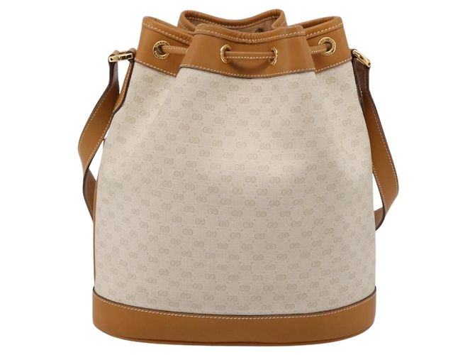 GUCCI Micro GG Supreme Shoulder Bag PVC White Gold - vista 2