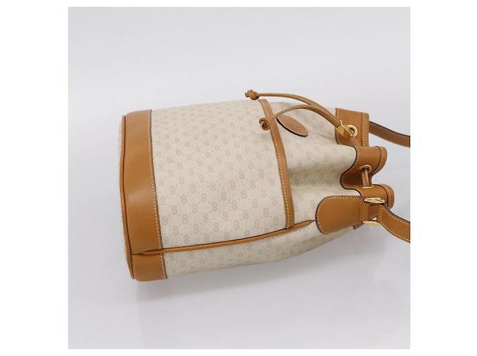 GUCCI Micro GG Supreme Shoulder Bag PVC White Gold - vista 4
