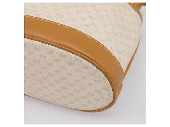GUCCI Micro GG Supreme Shoulder Bag PVC White Gold - vista 9
