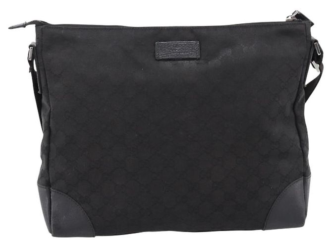GUCCI GG Canvas Shoulder Bag Black Silver 110054 - vista 13