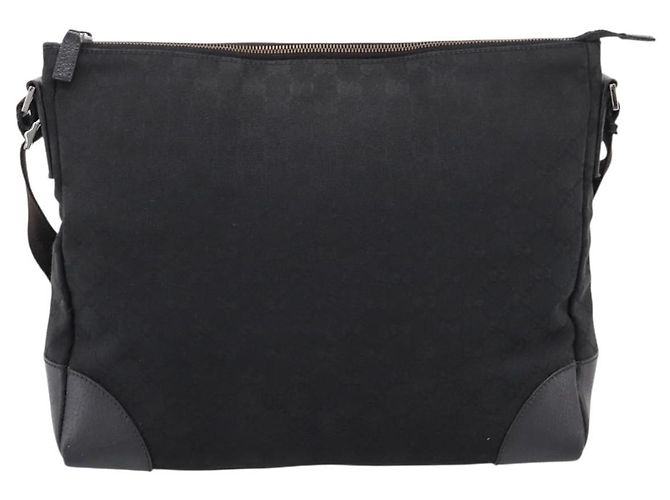GUCCI GG Canvas Shoulder Bag Black Silver 110054 - vista 2