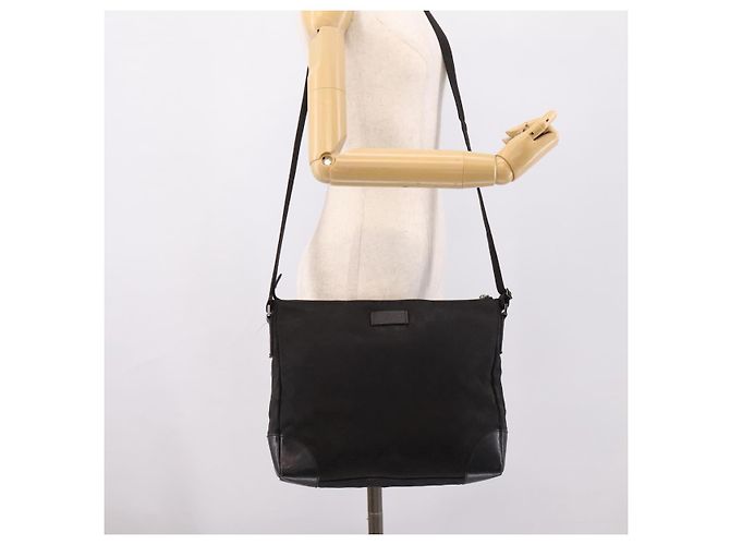GUCCI GG Canvas Shoulder Bag Black Silver 110054 - vista 23