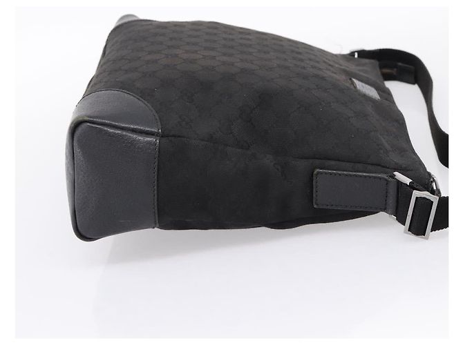 GUCCI GG Canvas Shoulder Bag Black Silver 110054 - vista 4