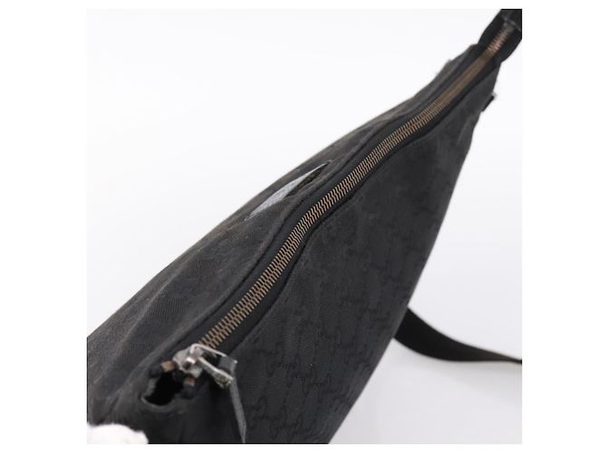 GUCCI GG Canvas Shoulder Bag Black Silver 110054 - vista 6