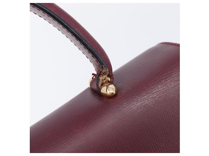 Cartier Must Line Hand Bag Leather Bordeaux Gold - vista 10