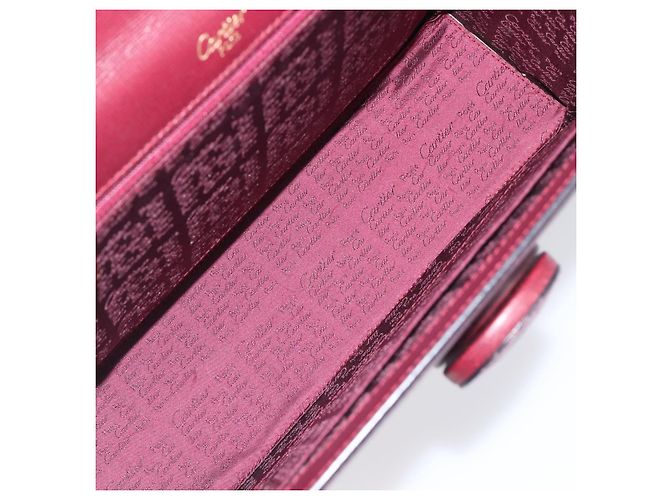 Cartier Must Line Hand Bag Leather Bordeaux Gold - vista 11