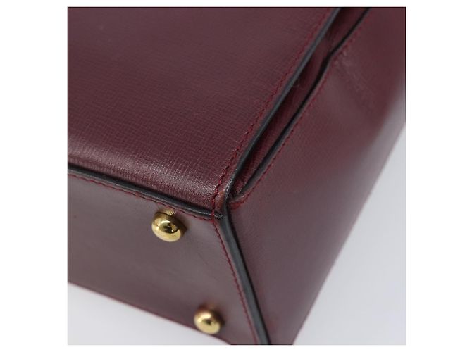 Cartier Must Line Hand Bag Leather Bordeaux Gold - vista 15