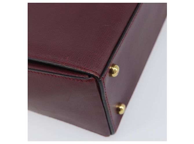 Cartier Must Line Hand Bag Leather Bordeaux Gold - vista 16