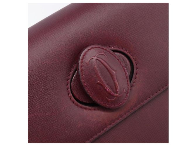 Cartier Must Line Hand Bag Leather Bordeaux Gold - vista 17