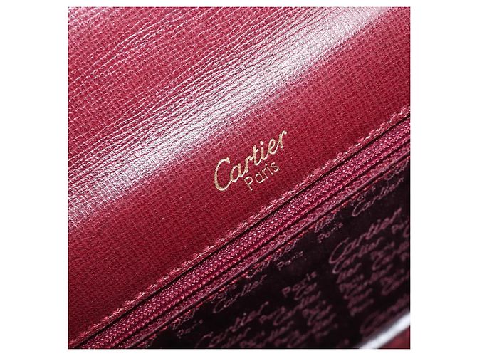 Cartier Must Line Hand Bag Leather Bordeaux Gold - vista 19