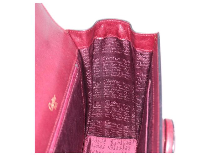 Cartier Must Line Hand Bag Leather Bordeaux Gold - vista 20