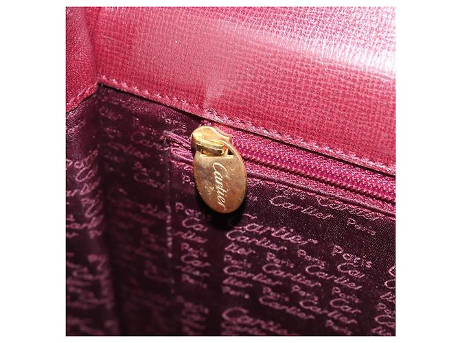 Cartier Must Line Hand Bag Leather Bordeaux Gold - vista 22