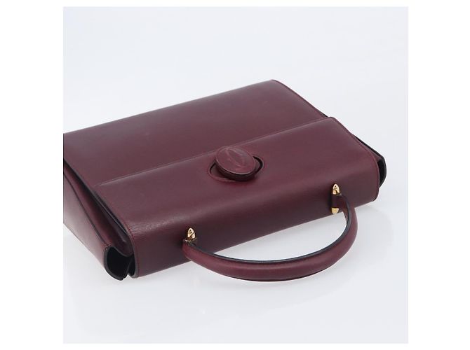 Cartier Must Line Hand Bag Leather Bordeaux Gold - vista 6