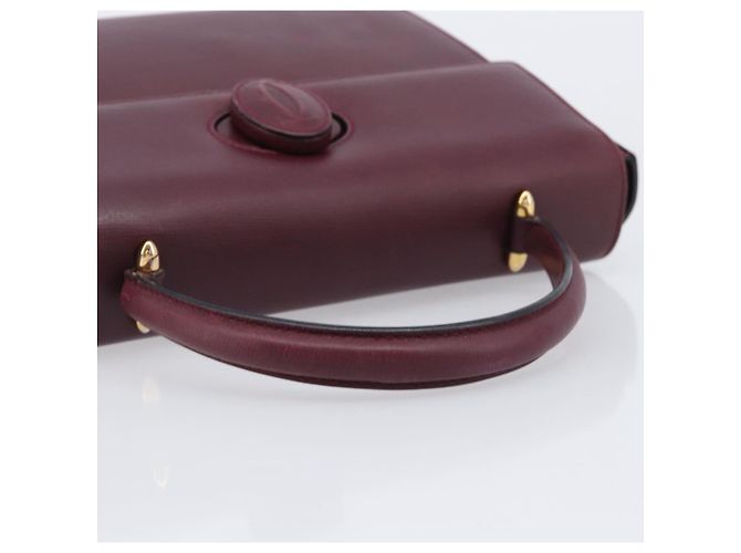 Cartier Must Line Hand Bag Leather Bordeaux Gold - vista 7
