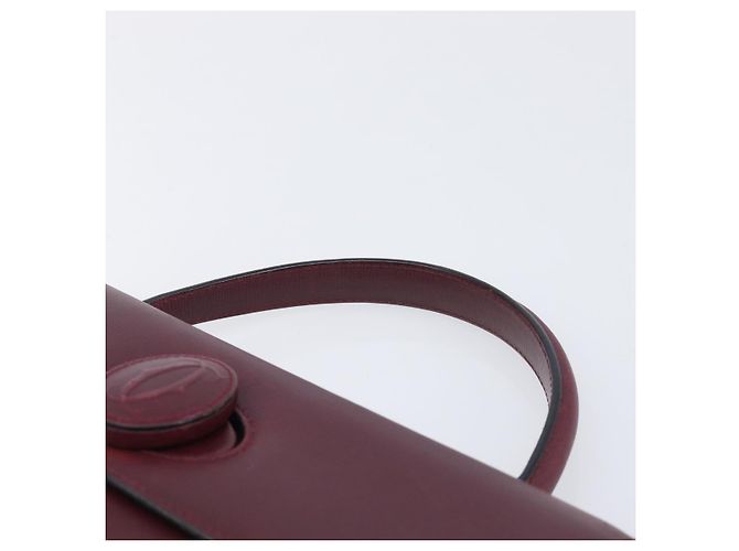 Cartier Must Line Hand Bag Leather Bordeaux Gold - vista 8