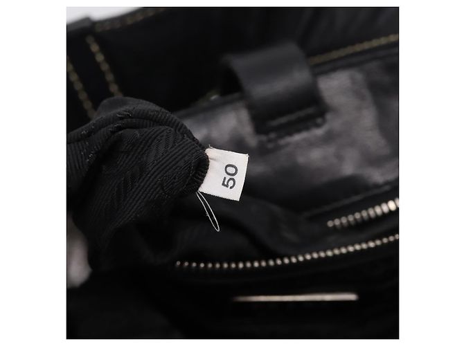 PRADA Shoulder Bag Leather Black Silver - vista 12