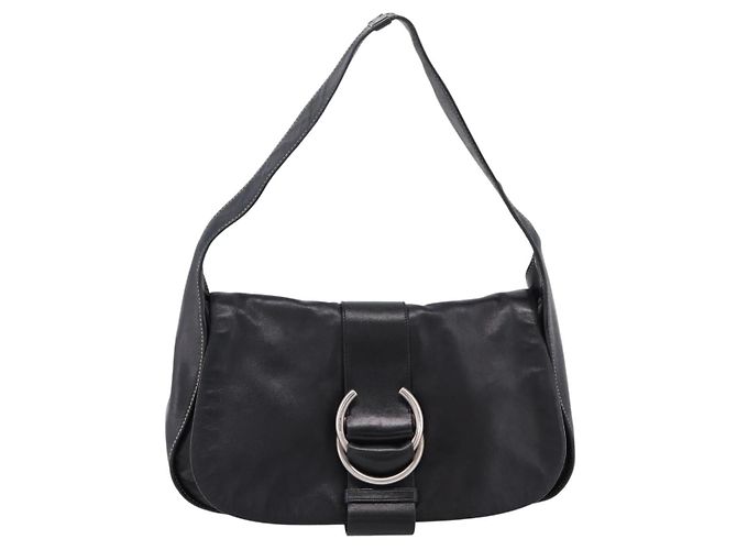 PRADA Shoulder Bag Leather Black Silver - vista 13