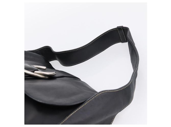 PRADA Shoulder Bag Leather Black Silver - vista 14