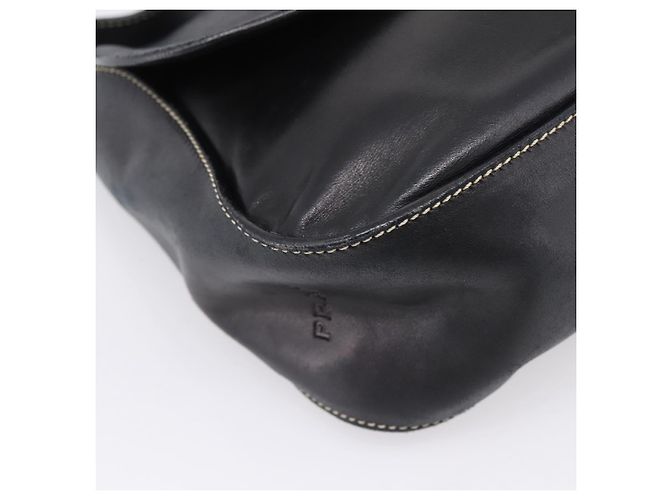 PRADA Shoulder Bag Leather Black Silver - vista 15