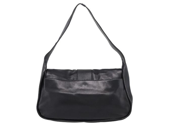 PRADA Shoulder Bag Leather Black Silver - vista 2