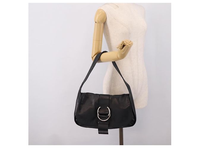 PRADA Shoulder Bag Leather Black Silver - vista 26
